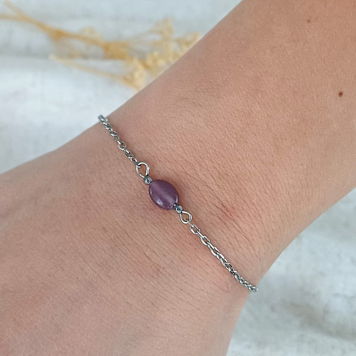 Faith over Fear - Armband met Amethist