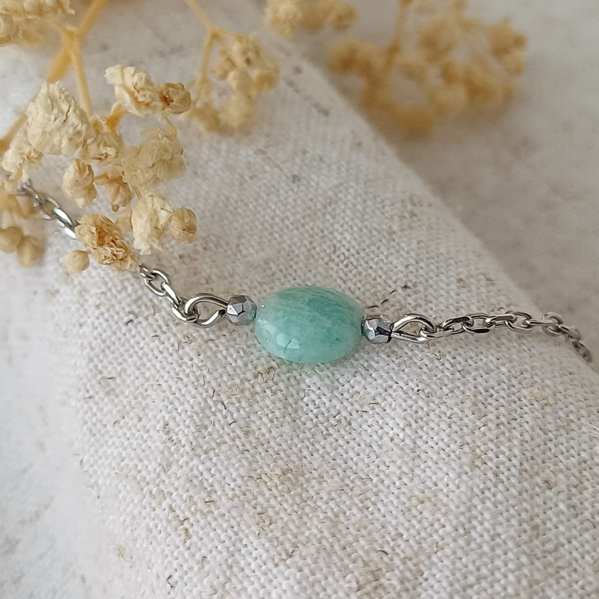 Wees stil - Armband met Amazoniet