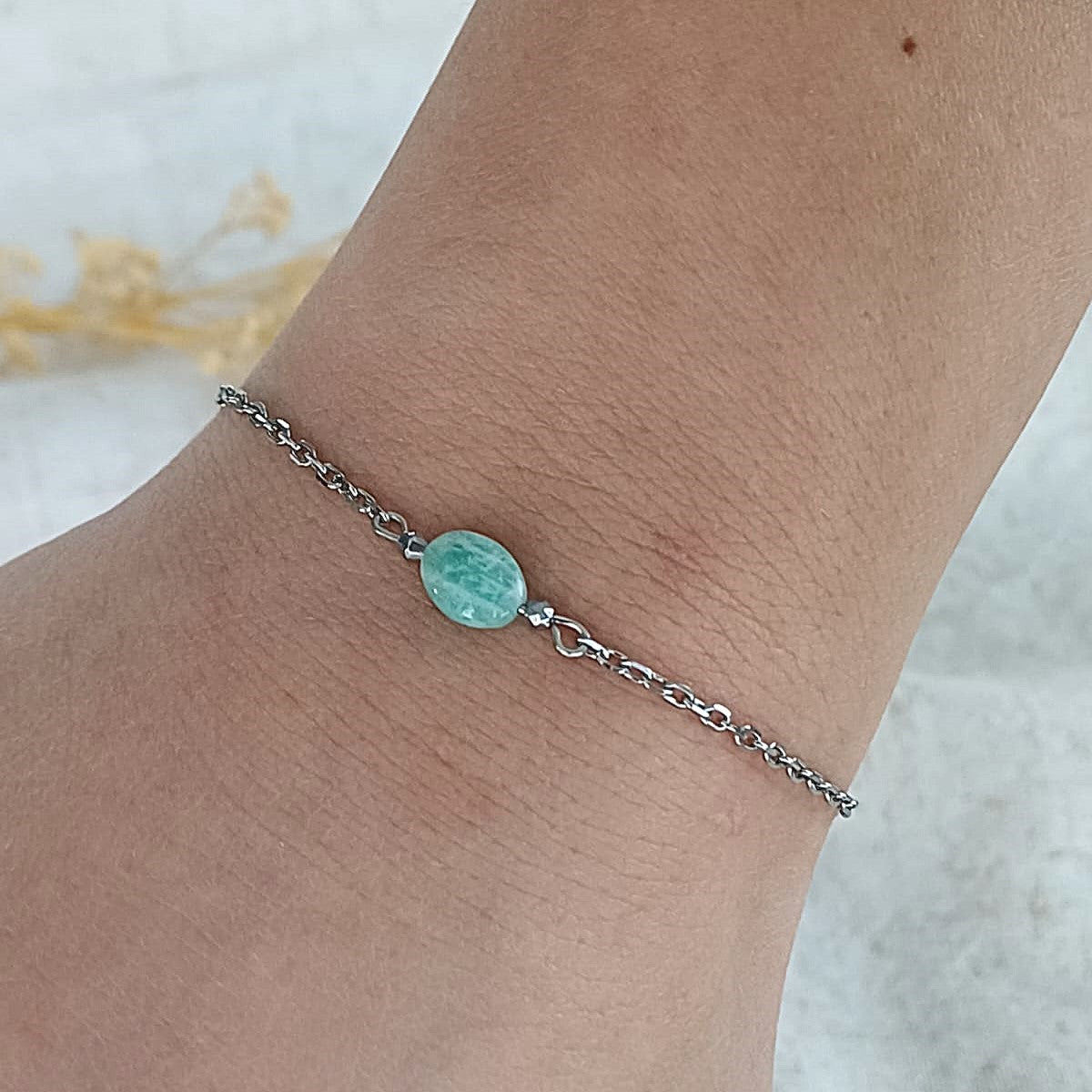 Wees stil - Armband met Amazoniet