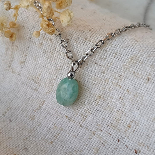 Wees stil - Ketting met Amazoniet