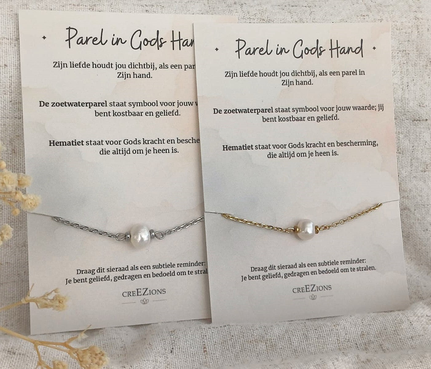Parel in Gods Hand - Armband met Zoetwaterparel & Hematiet