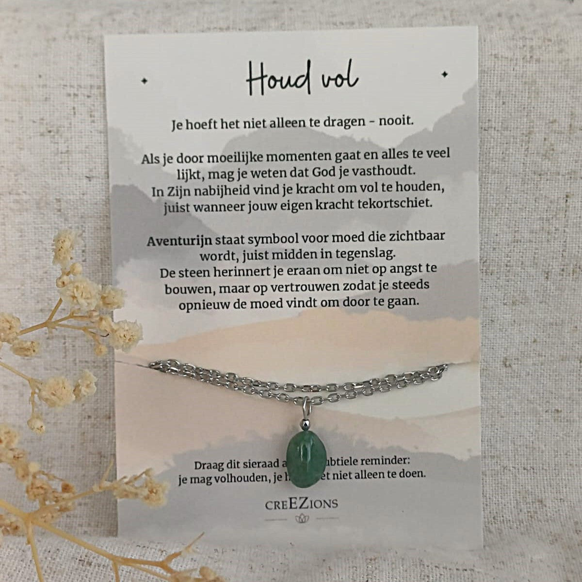 Houd vol - Ketting met Aventurijn