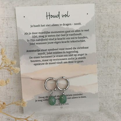 Houd vol - Oorbellen met Aventurijn