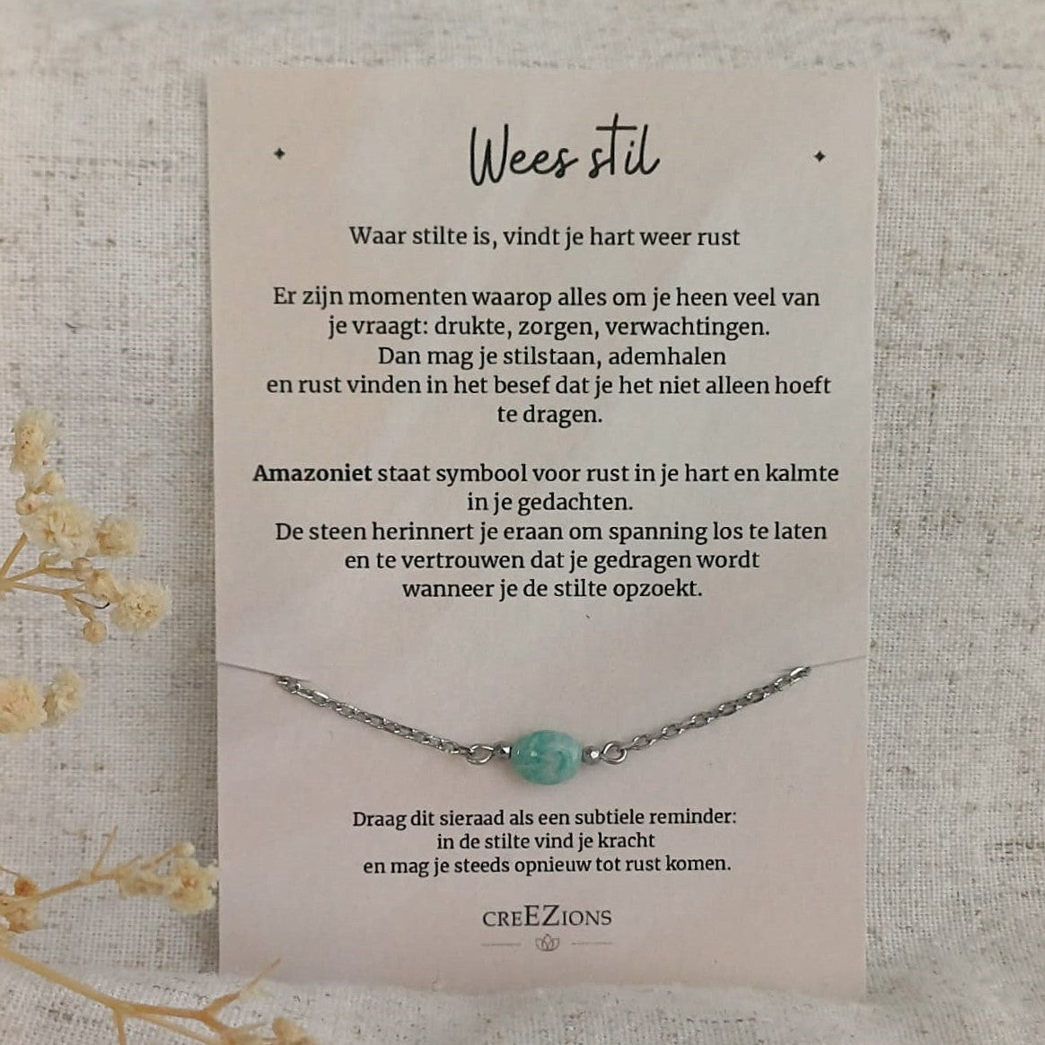 Wees stil - Armband met Amazoniet