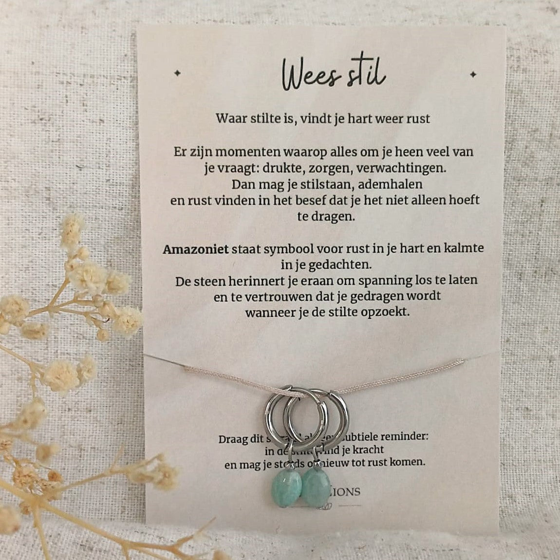 Wees stil - Oorbellen met Amazoniet