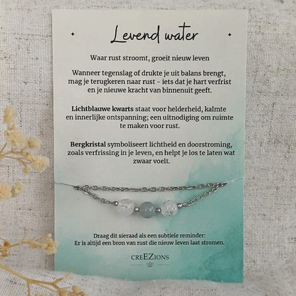 Levend Water - Ketting met blauwe Kwarts & Bergkristal