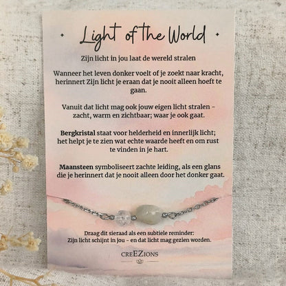 Light of the World - Armband met Maansteen & Bergkristal
