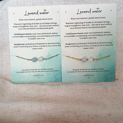 Sieradenset Levend water - Blauwe kwarts & Bergkristal