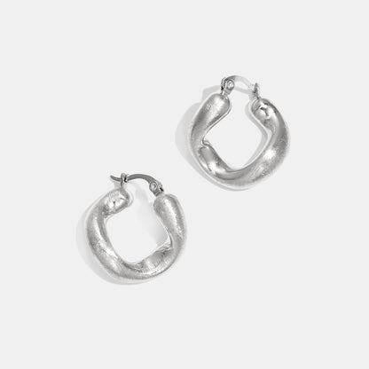 CreEZions oorbellen roestvrij staal gedraaid