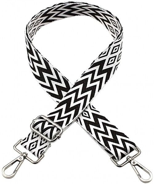 Bag strap black/white diamond