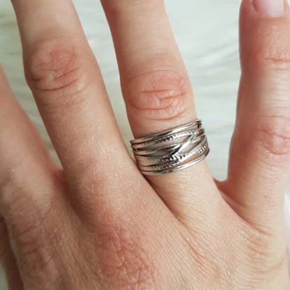 Gelaagde ring (zilver)